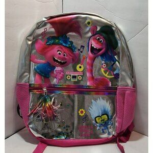 Trolls World Tour Backpack Pink & Silver NWT School Bookbag Poppy Up to 50 lbs.